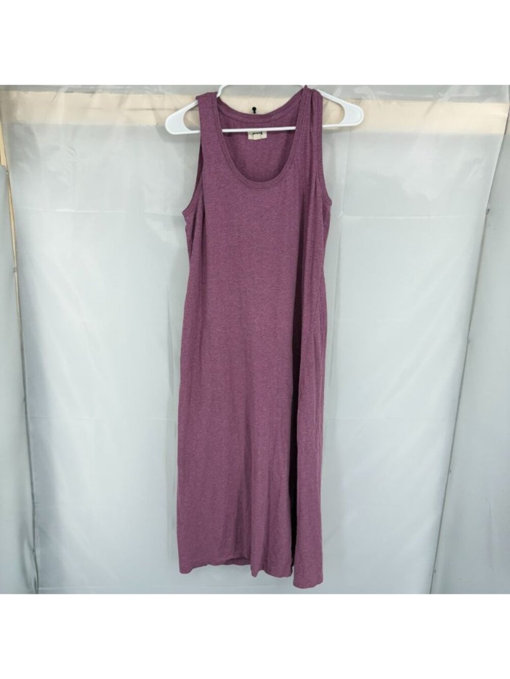 Pact Clothing Women M Tank Midi Dress Pink Purple Sleeveless Side Slit Stretch - Picture 2 of 9